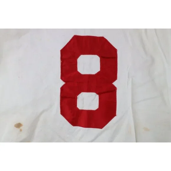 Vintage 50s Mens 42 Distressed Chain Stitch Sleeveless Baseball Jersey White USA